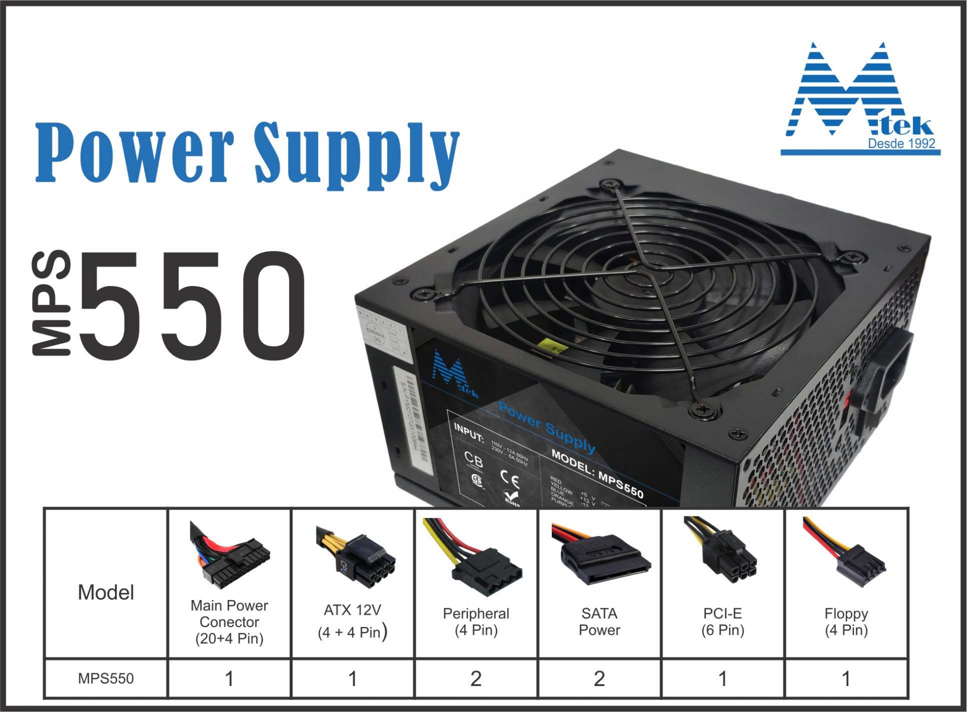 Fuente 550 Gamer MPS550