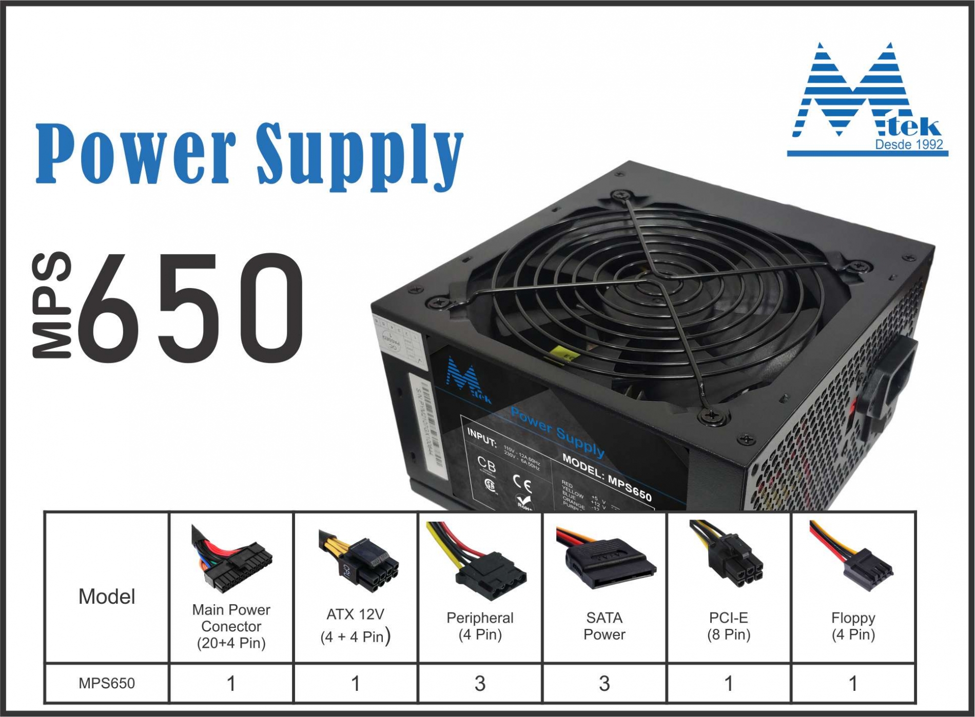 Fuente 650 Gamer - MPS650