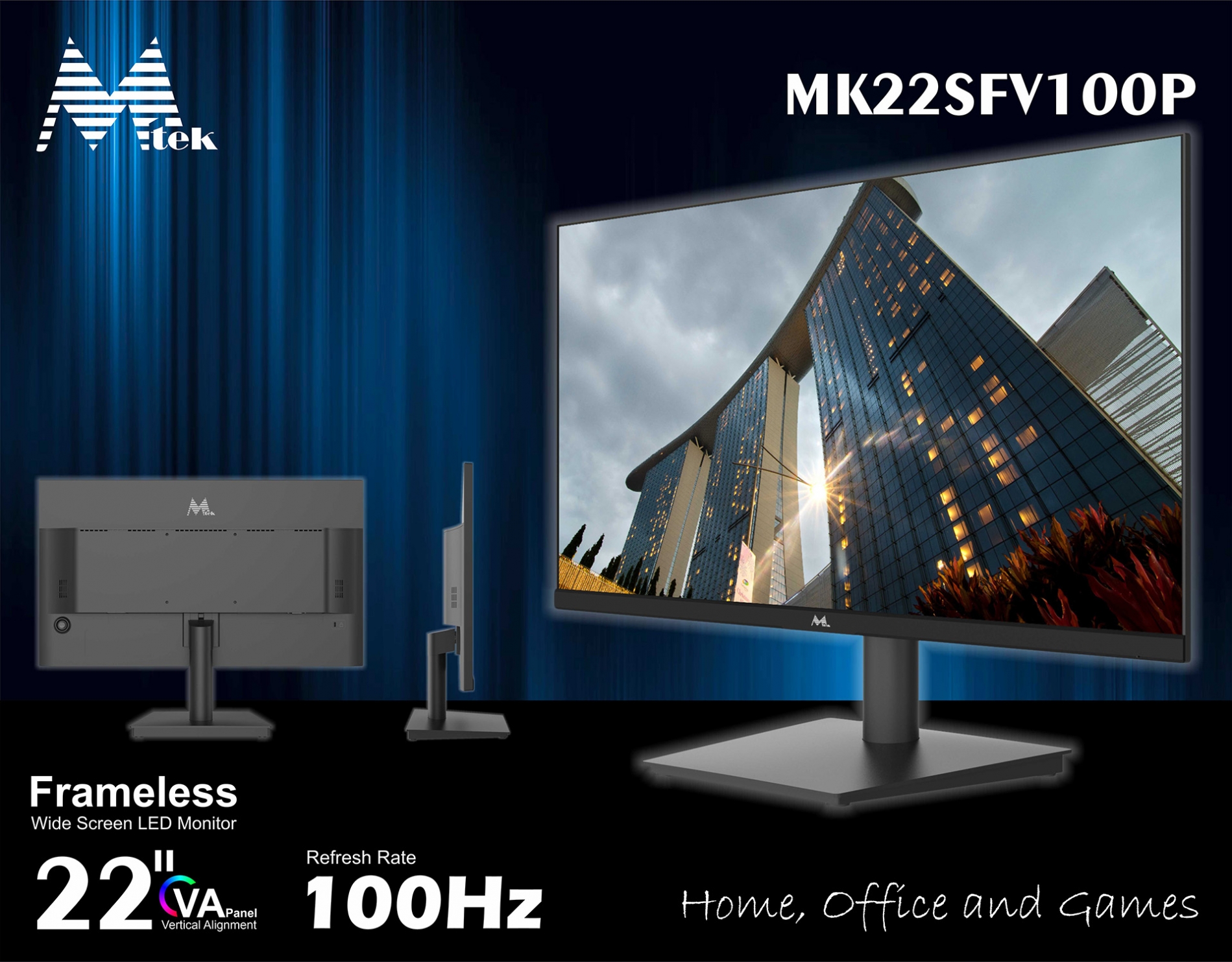 Monitor 22 Ultra Slim 100Hz - MK22SFV100P