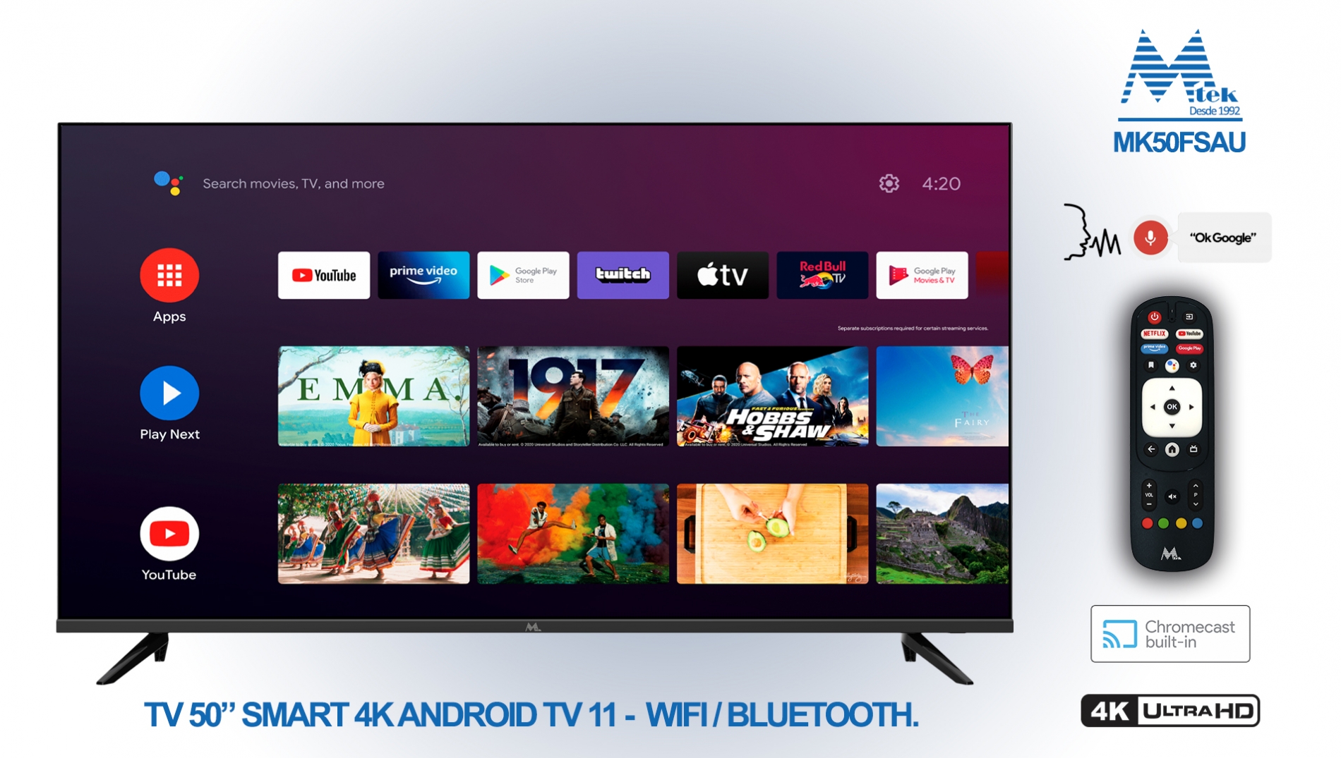 Televisor 50 Smart 4K Android - MK50FSAU