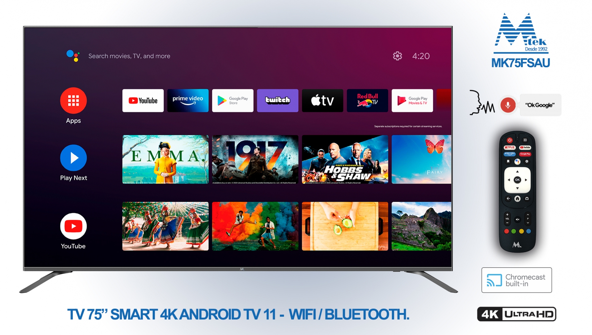 Televisor 75 Smart 4K Android - MK75FSAU