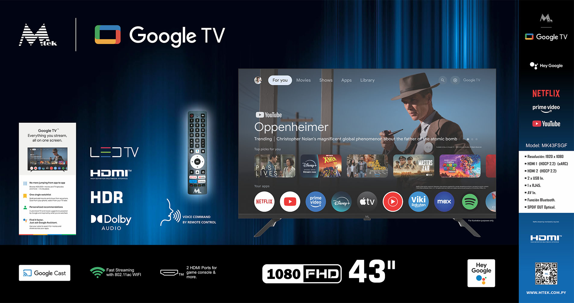 Televisor 43 Smart FHD GoogleTV- MK43FSGF