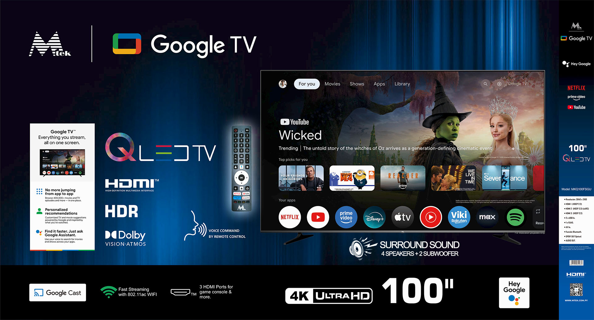 Televisor QLED 100